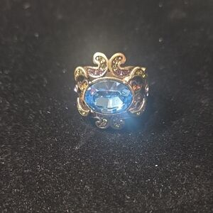 Heidi Daus Gold and Blue Statement Ring
